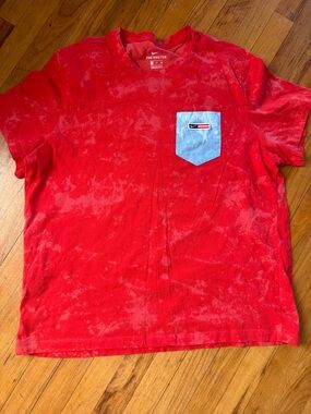 Nike USA Red Dyed Short Sleeve Tee with Blue Chest Pocket